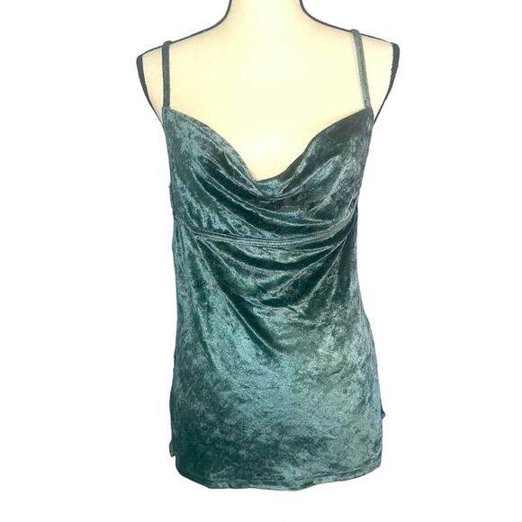 Free People Tops - Free People Intimately Women’s Velvet Cowl Neck Tank Top Size S Evergreen NWT